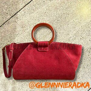 Handcrafted Anastasia Suede Bag Leather Suede Merlot Col